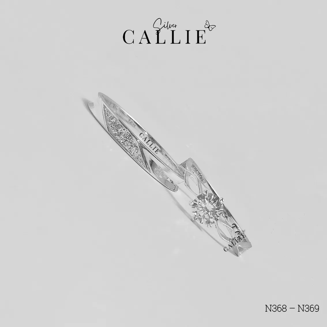 N368 – N369: Nhẫn Bạc Đôi Thiết Kế Callie Silver - Hình ảnh 3