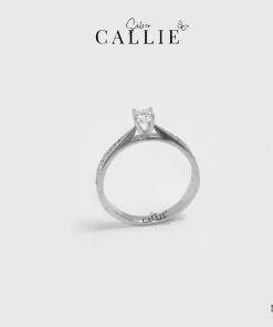 Alternative view of N370 - Nhẫn bạc thiết kế Callie Silver 1 viên chủ đá tấm hai bên