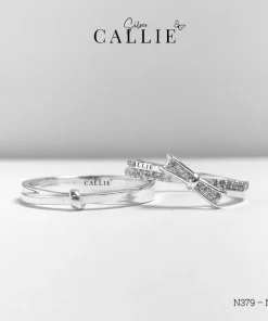 N379 – N380: Nhẫn Bạc Đôi Thiết Kế Callie Silver