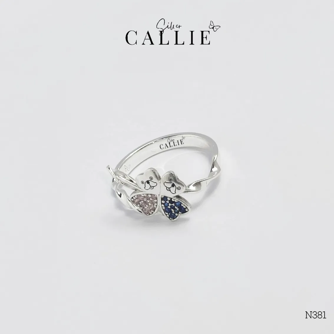 N381 - Nhẫn bạc thiết kế Callie Silver dây leo cỏ 4 lá - Image 2