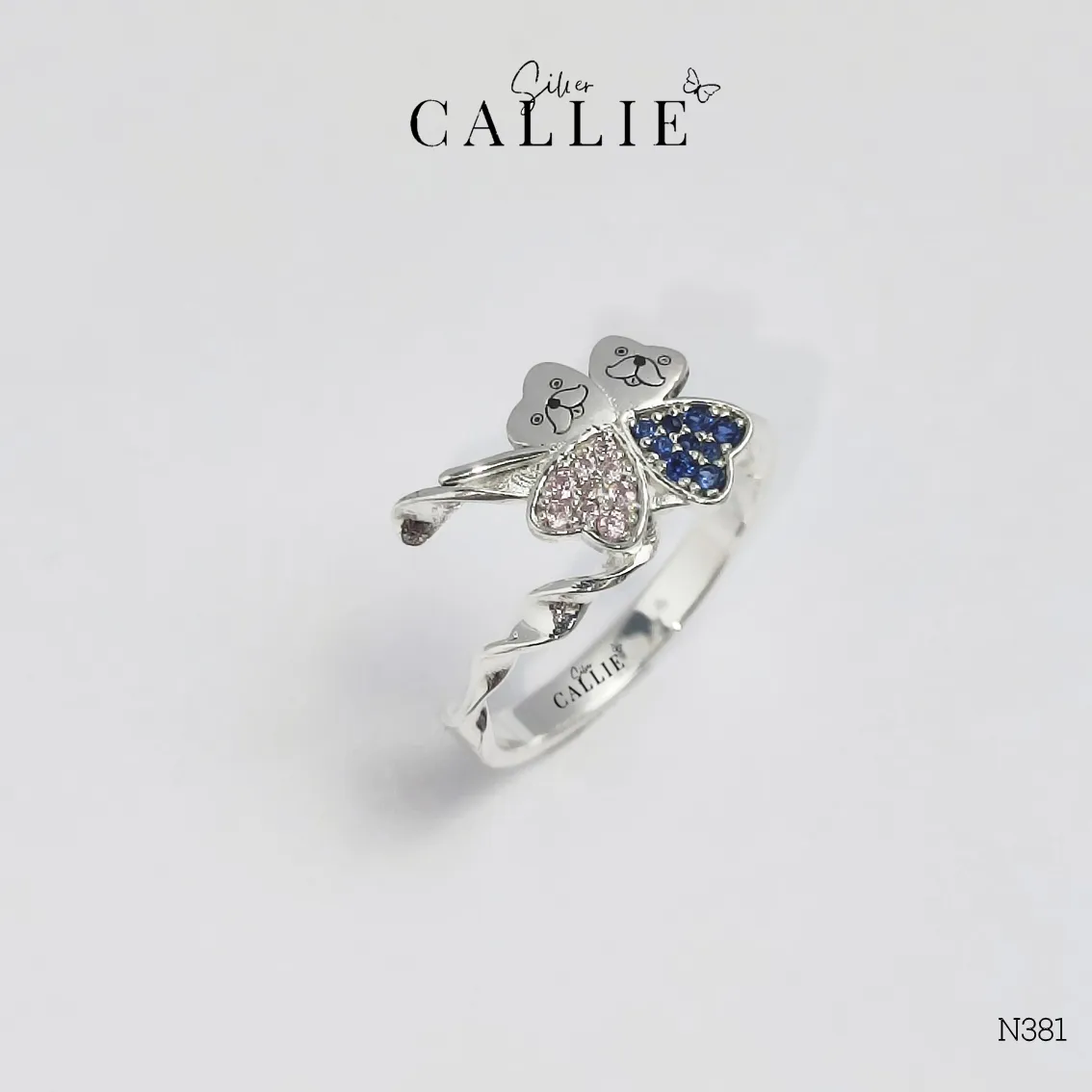 N381 - Nhẫn bạc thiết kế Callie Silver dây leo cỏ 4 lá - Image 5