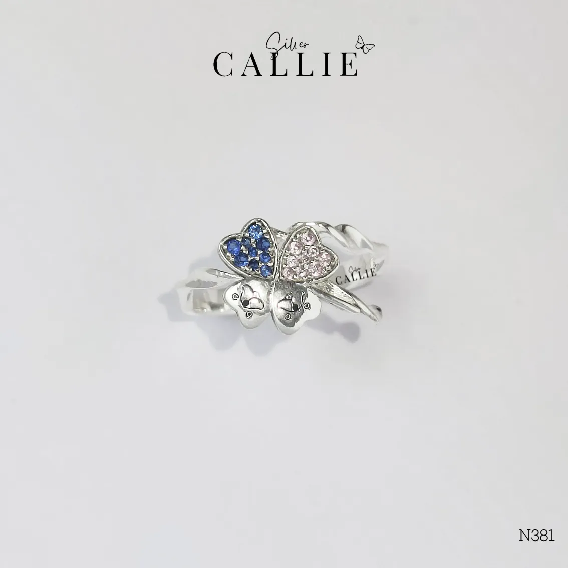N381 - Nhẫn bạc thiết kế Callie Silver dây leo cỏ 4 lá - Image 6