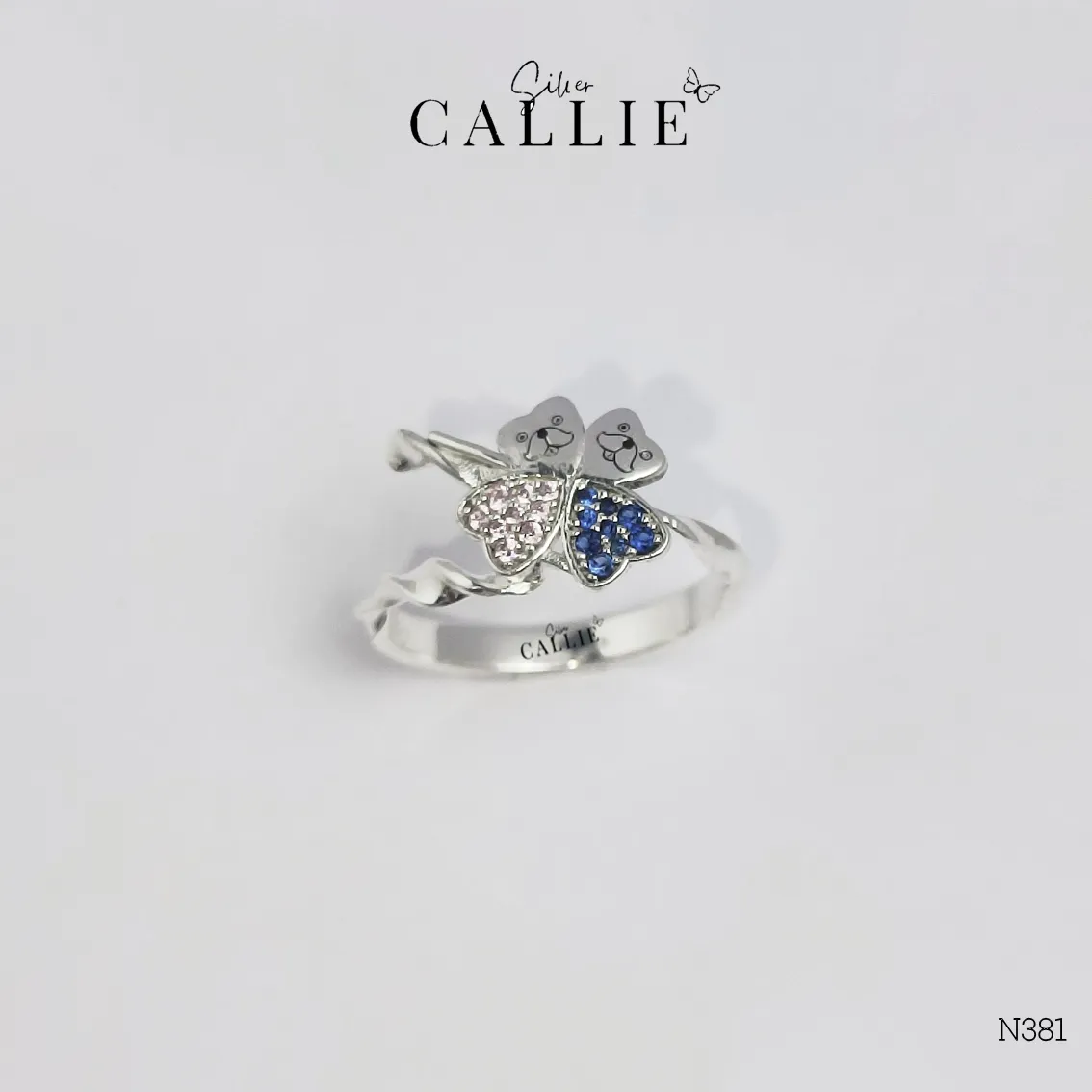 N381 - Nhẫn bạc thiết kế Callie Silver dây leo cỏ 4 lá - Image 7