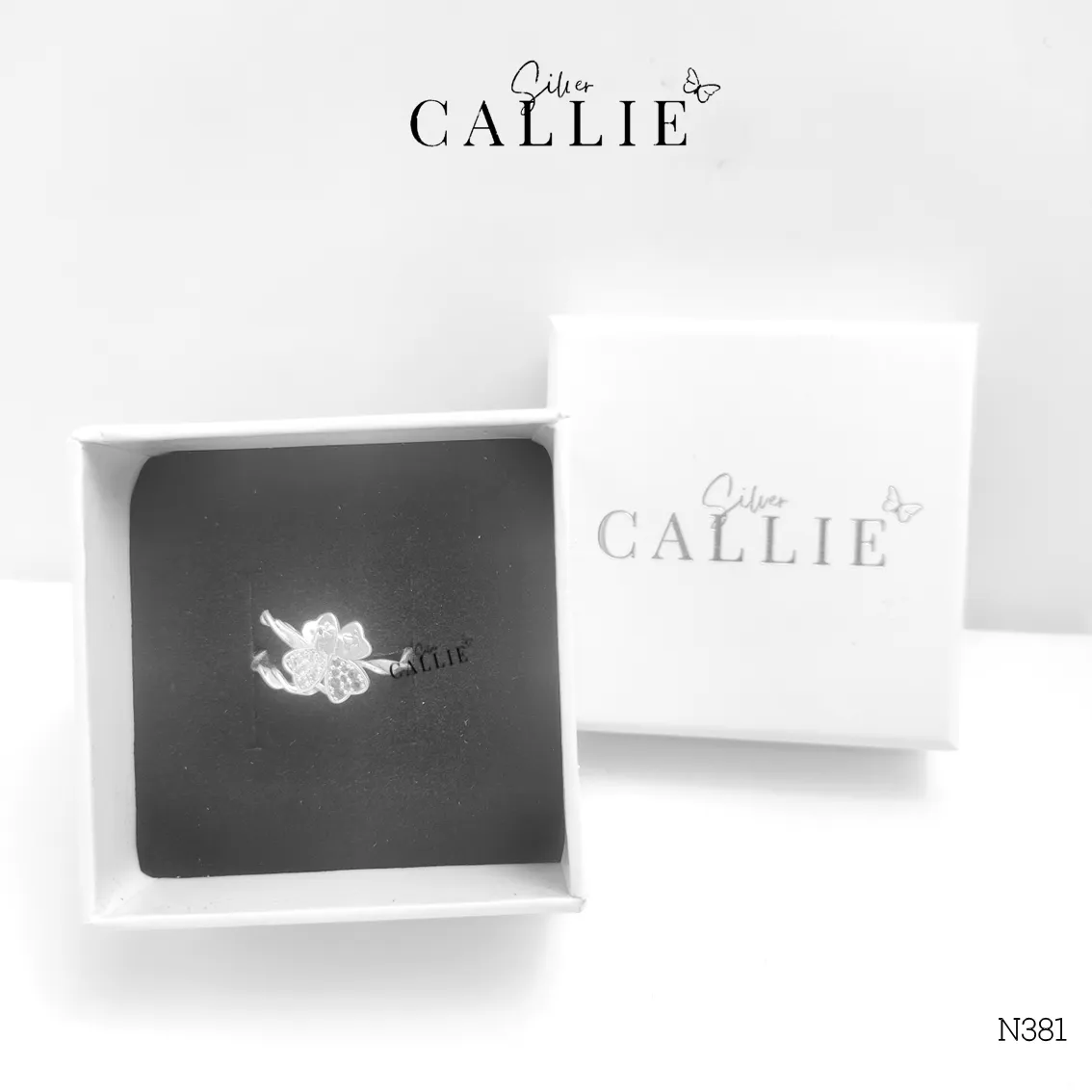 N381 - Nhẫn bạc thiết kế Callie Silver dây leo cỏ 4 lá - Image 8
