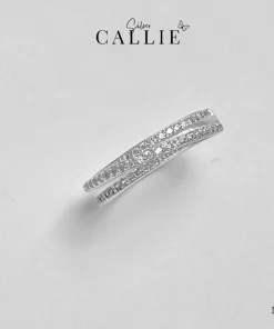 N397 - Nhẫn bạc Callie Silver 3 hàng đá xoắn