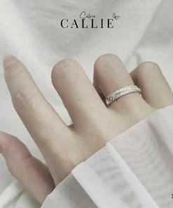 Alternative view of N397 - Nhẫn bạc Callie Silver 3 hàng đá xoắn