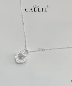 DC238 - DÂY CHUYỀN BẠC CALLIE SILVER TRÁI TIM ĐÁ