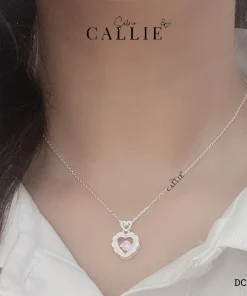 Alternative view of DC238 - DÂY CHUYỀN BẠC CALLIE SILVER TRÁI TIM ĐÁ