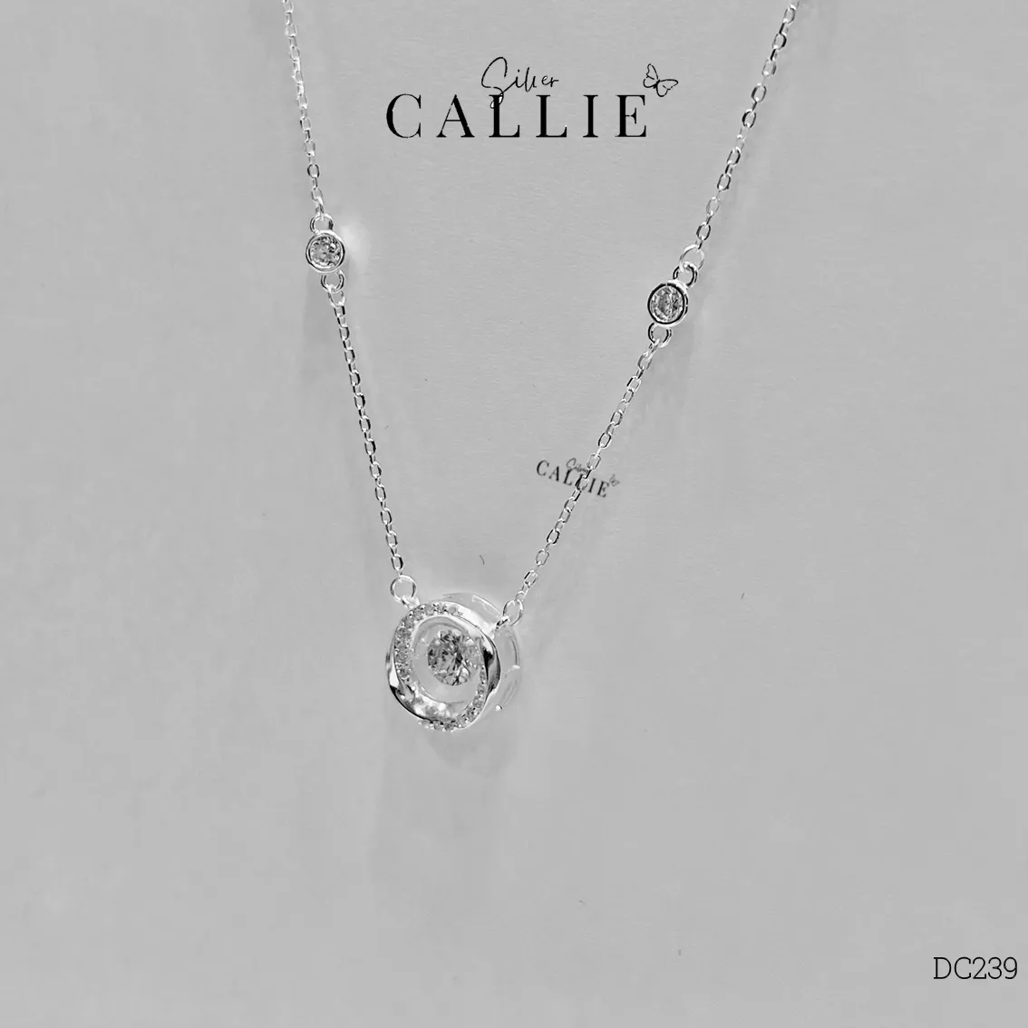DC239 - DÂY CHUYỀN BẠC CALLIE SILVER 1 VIÊN CHỦ - Image 3