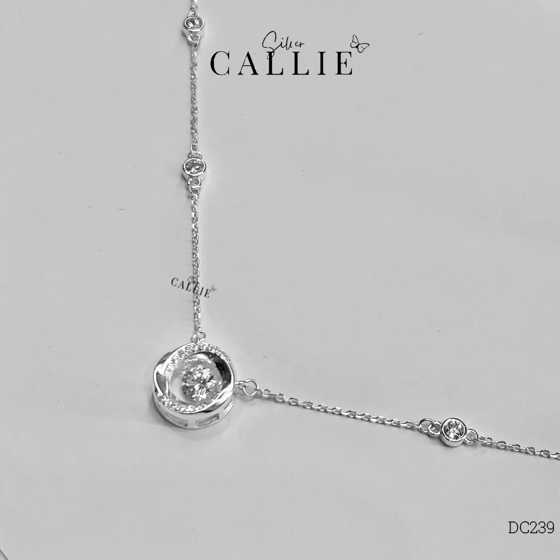 DC239 - DÂY CHUYỀN BẠC CALLIE SILVER 1 VIÊN CHỦ