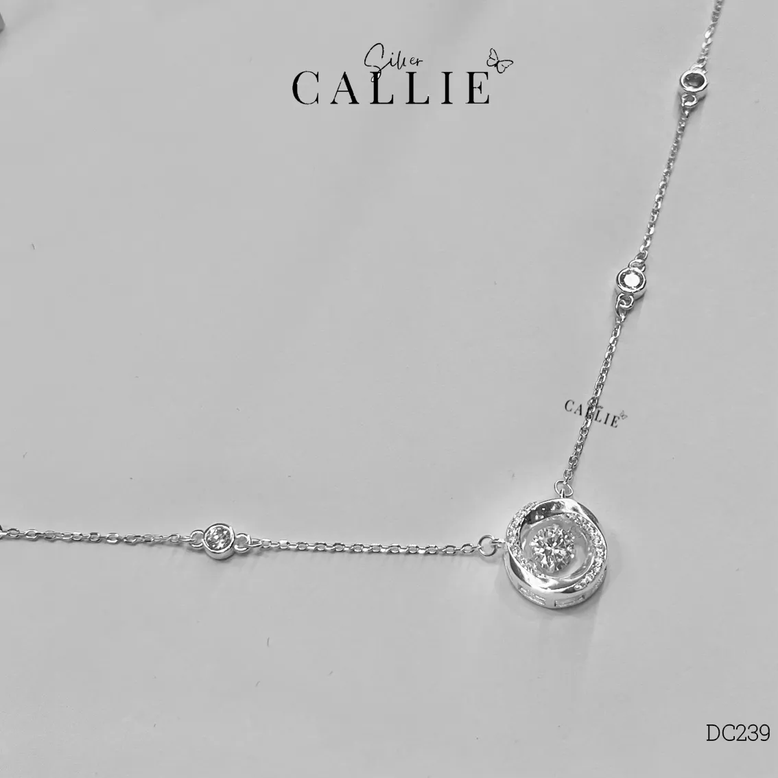 DC239 - DÂY CHUYỀN BẠC CALLIE SILVER 1 VIÊN CHỦ - Image 5