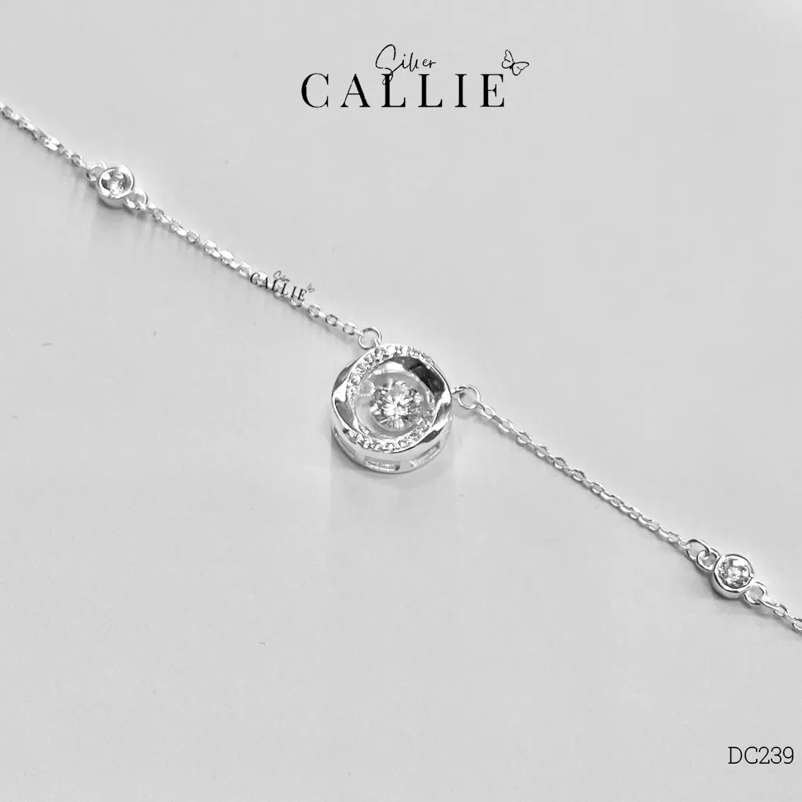 DC239 - DÂY CHUYỀN BẠC CALLIE SILVER 1 VIÊN CHỦ - Image 6
