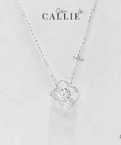 DC245 - DÂY CHUYỀN BẠC CALLIE SILVER CỎ 4 LÁ ĐÍNH ĐÁ