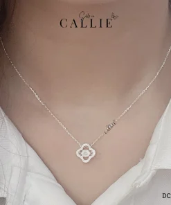 Alternative view of DC245 - DÂY CHUYỀN BẠC CALLIE SILVER CỎ 4 LÁ ĐÍNH ĐÁ