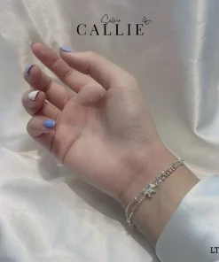 Alternative view of LT167 - LẮC TAY BẠC CALLIE SILVER DÂY ĐÔI HÌNH NƠ