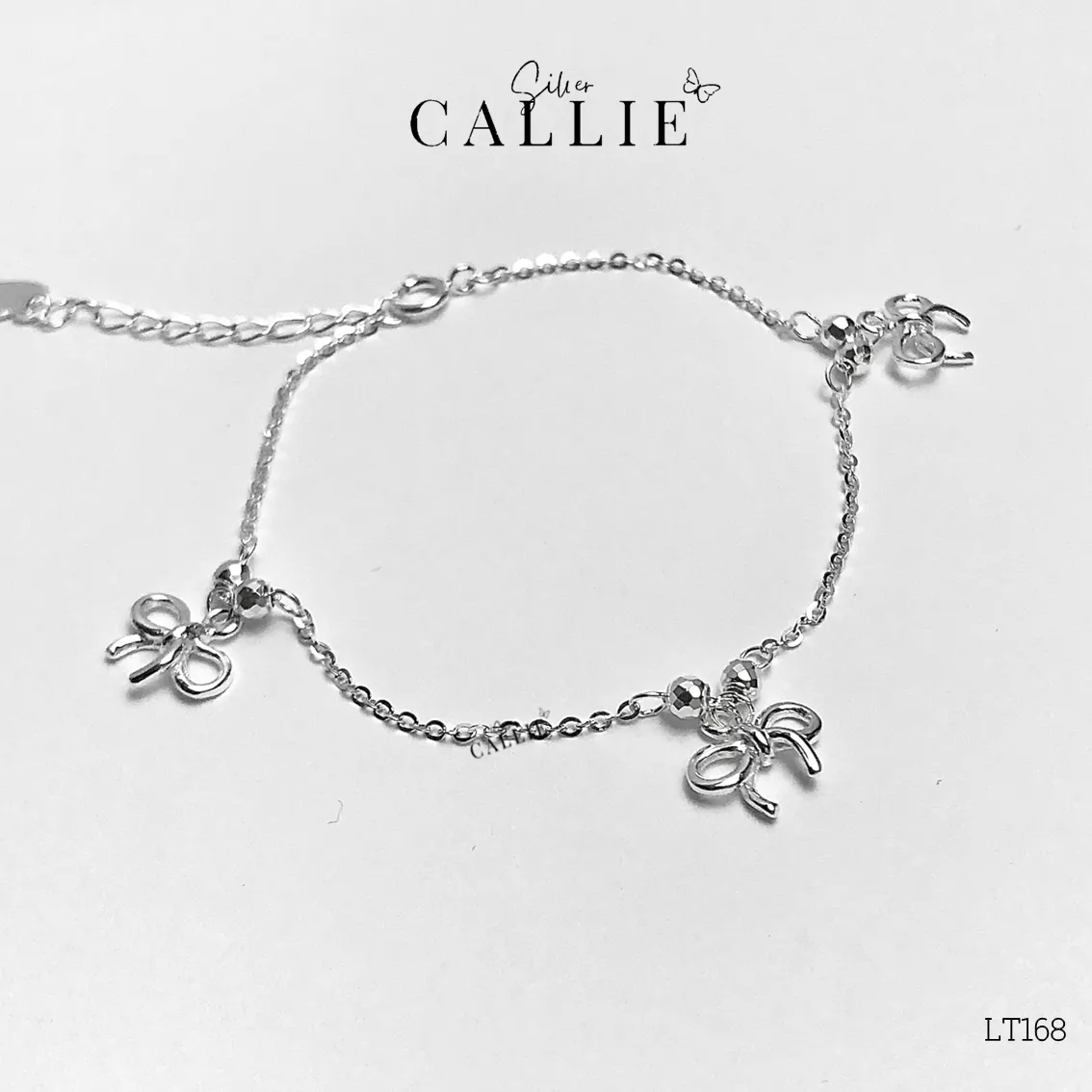 LT168 - Lắc tay bạc Callie Silver nơ tòn ten - Image 4