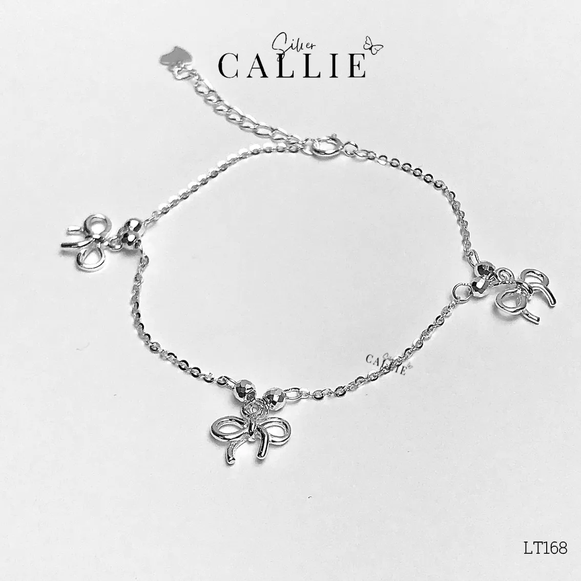 LT168 - Lắc tay bạc Callie Silver nơ tòn ten