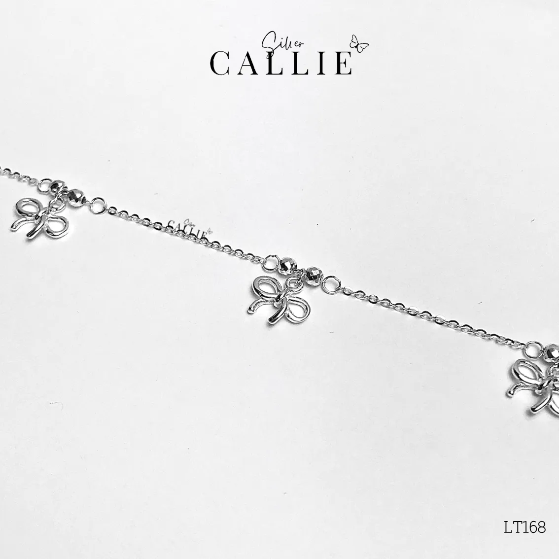 LT168 - Lắc tay bạc Callie Silver nơ tòn ten - Image 8