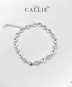LT170 - Lắc tay bạc Callie Silver vòng tròn đính đá