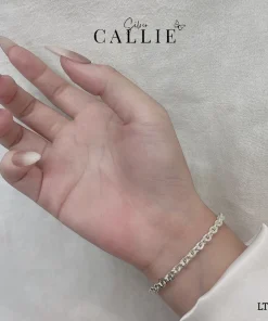 Alternative view of LT173 - Lắc tay bạc Callie Silver dây móc tròn oval 1li2 bảng 4li5