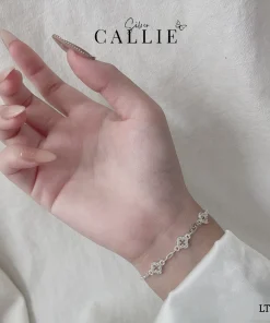 Alternative view of LT174 - Lắc tay bạc Callie Silver cỏ 4 lá viền