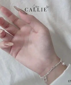 Alternative view of LT180 - Lắc tay bạc Callie Silver cỏ 4 lá viền