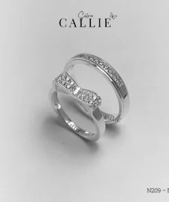 Alternative view of N209 -  N402: Nhẫn bạc đôi thiết kế Callie Silver