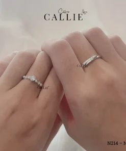 Alternative view of N214 - N371: Nhẫn bạc đôi thiết kế Callie Silver