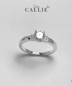 Alternative view of N378 - Nhẫn bạc thiết kế Callie Silver 3 viên đá viên chủ 6li