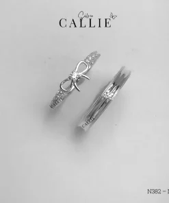 Alternative view of N382 - N383: Nhẫn bạc đôi thiết kế Callie Silver