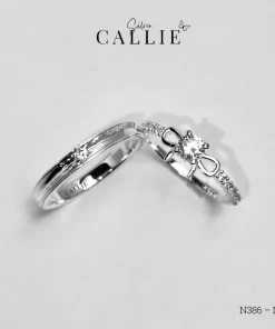 N382 - N463: Nhẫn đôi bạc thiết kế Callie Silver
