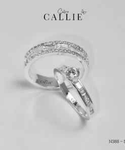 N388 - N389: Nhẫn bạc đôi thiết kế Callie Silver