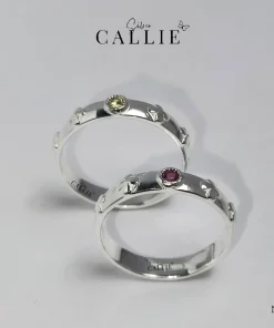 Alternative view of N398 - Nhẫn bạc thiết kế Callie Silver một viên chủ đai cỏ 4 lá
