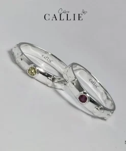N398 - Nhẫn bạc thiết kế Callie Silver một viên chủ đai cỏ 4 lá