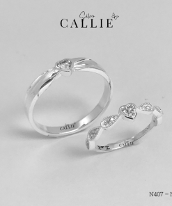 N407 - N408: Nhẫn bạc thiết kế Callie Silver xoắn trái tim
