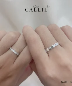 Alternative view of N410 - N411: Nhẫn bạc đôi thiết kế Callie Silver
