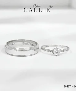 Alternative view of N417 - N418: Nhẫn bạc đôi thiết kế Callie Silver