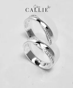 N421 - Nhẫn bạc Callie Silver xoắn đính đá