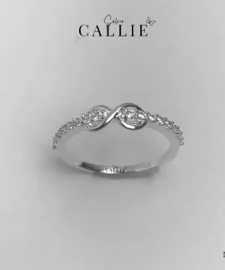 N422 - NHẪN BẠC CALLIE SILVER NƠ ĐÍNH ĐÁ