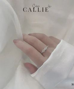 Alternative view of N422 - NHẪN BẠC CALLIE SILVER NƠ ĐÍNH ĐÁ