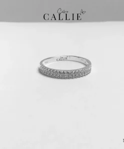 N423 - NHẪN BẠC CALLIE SILVER 2 HÀNG ĐÁ