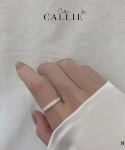 Alternative view of N423 - NHẪN BẠC CALLIE SILVER 2 HÀNG ĐÁ