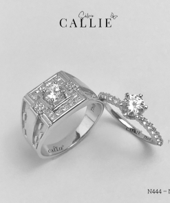 Alternative view of N444 - N445: Nhẫn bạc đôi thiết kế Callie Silver