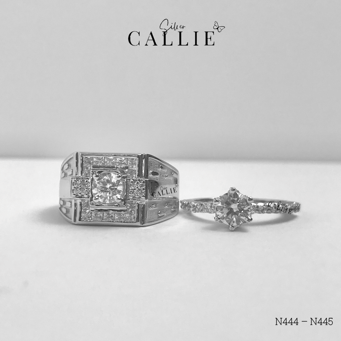 N444 - N445: Nhẫn bạc đôi thiết kế Callie Silver - Hình ảnh 9