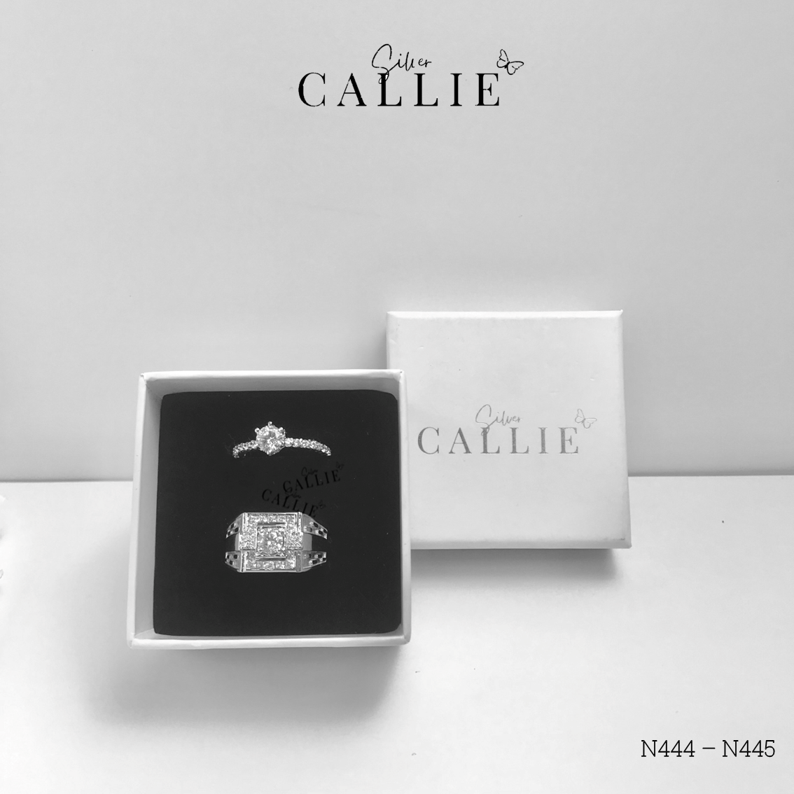 N444 - N445: Nhẫn bạc đôi thiết kế Callie Silver - Hình ảnh 10