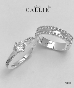Alternative view of N450 - N451: Nhẫn bạc đôi thiết kế Callie Silver