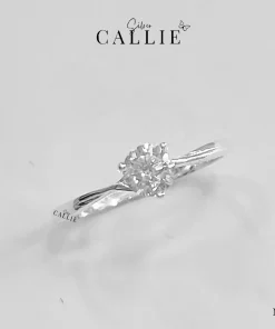 N468 - Nhẫn bạc Callie Silver 1 viên chủ 5li
