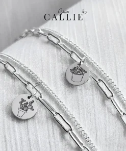LD16 - Lắc tay bạc đôi Callie Silver hai dây