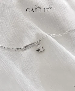 Alternative view of LT117 - Lắc tay bạc Callie Silver bảng tên kèm charm thiết kế