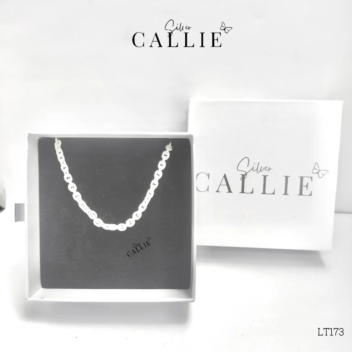 LT173 - Lắc tay bạc Callie Silver dây móc tròn oval 1li2 bảng 4li5 - Image 10